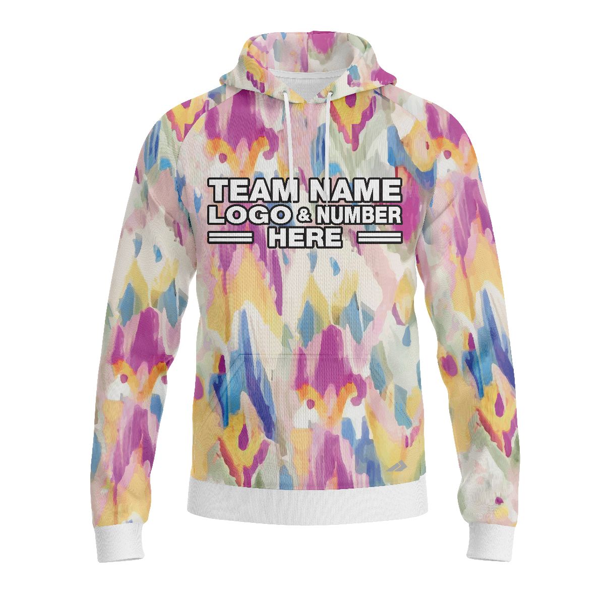 Custom Fully Sublimated Oil Tie Dye Two Pattern Multicolor Performance Sports Pullover Hoodie 08710