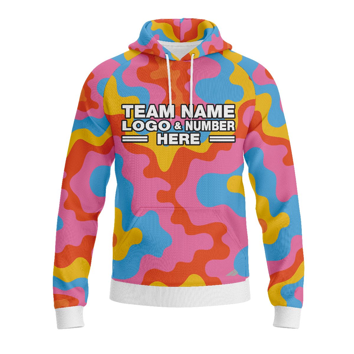 Custom Fully Sublimated Color Clash Tie Dye Pattern Multicolor Performance Sports Pullover Hoodie 08805