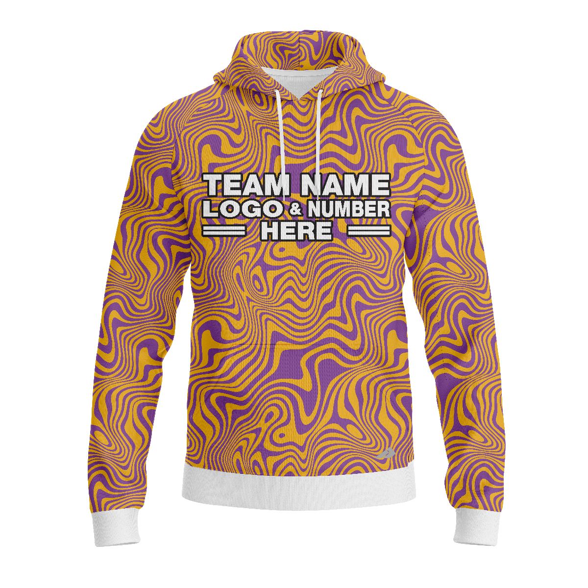 Custom Fully Sublimated Psychedelic Pioneers Tie Dye Pattern Orange Purple Performance Sports Pullover Hoodie 08832