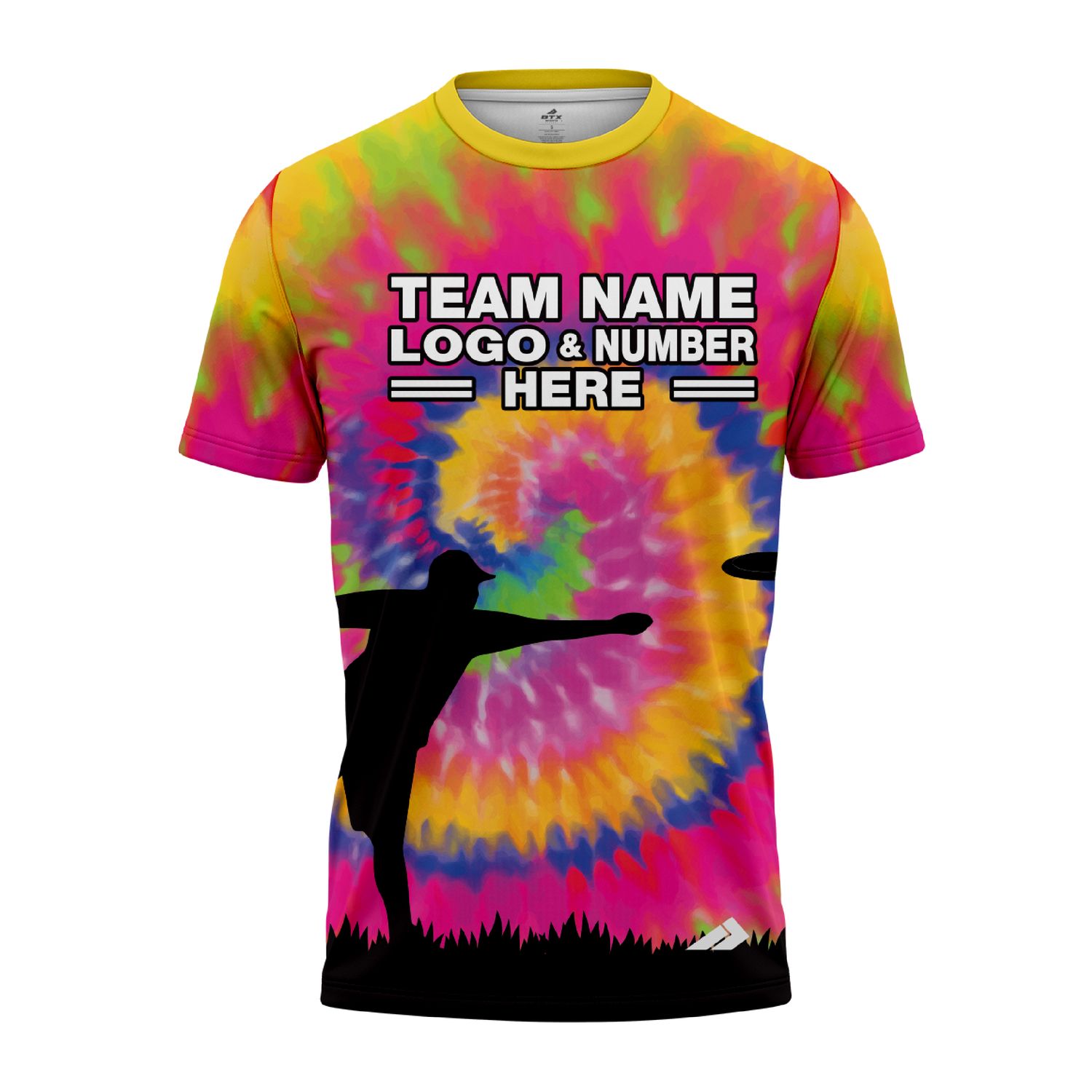 Custom Fully Sublimated Vivid Disc Golf Pattern Tie Dye Performance Jersey 8872