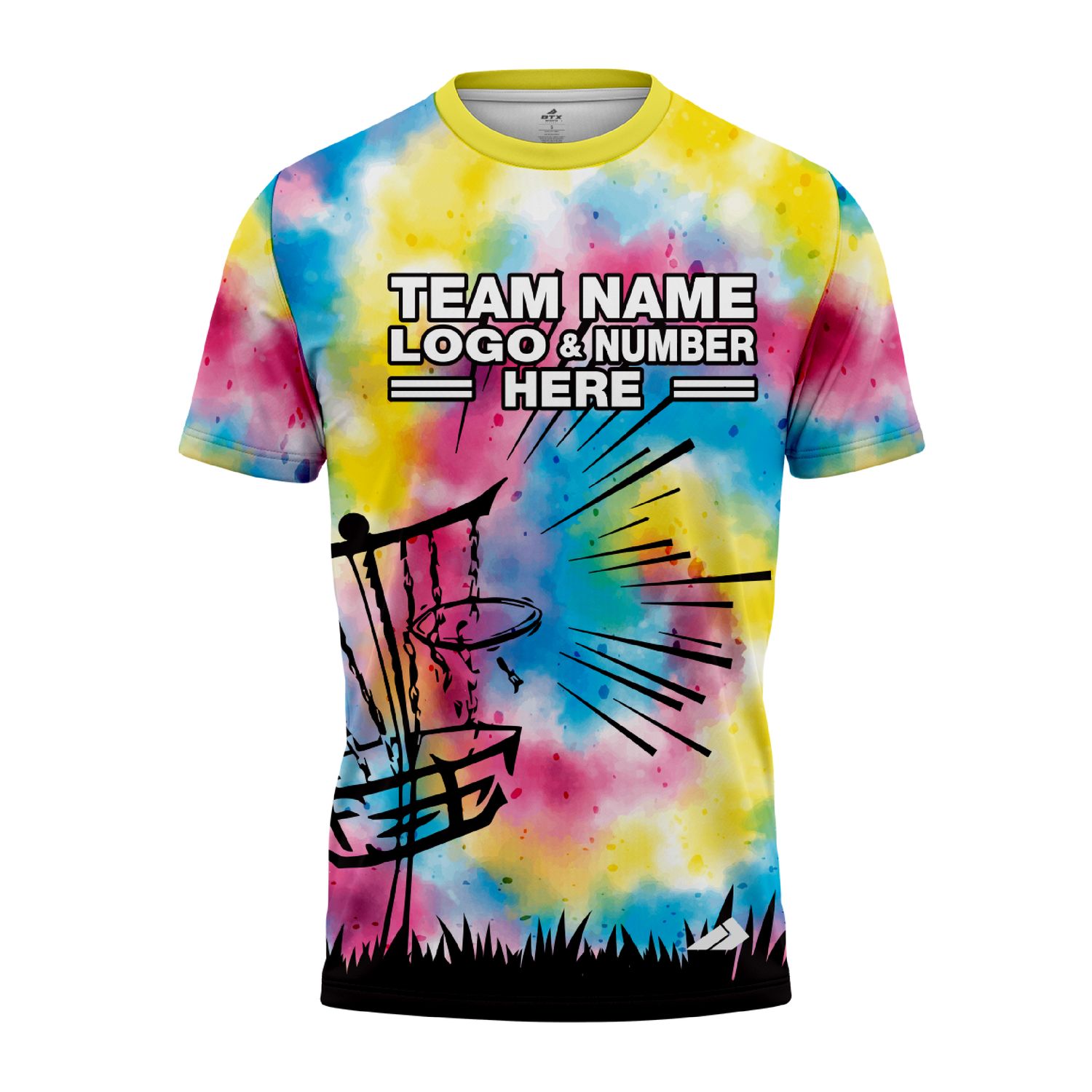 Custom Fully Sublimated Electric Disc Golf Pattern Tie Dye Performance Jersey 8879
