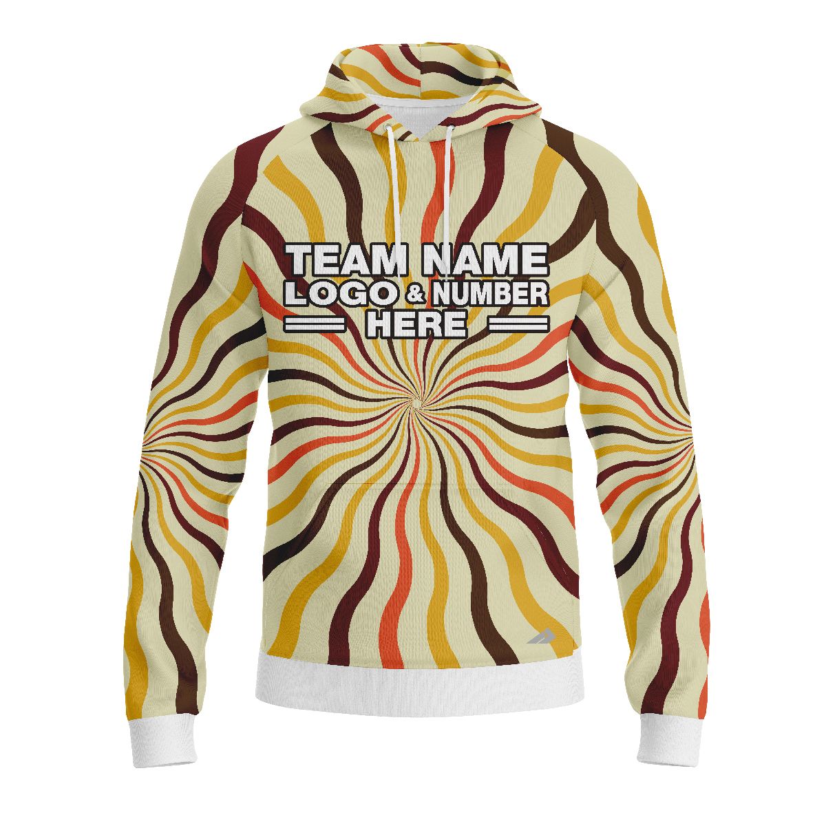 Custom Fully Sublimated Lava Lamp Tie Dye Pattern Orange Yellow Brown Performance Sports Pullover Hoodie 08900