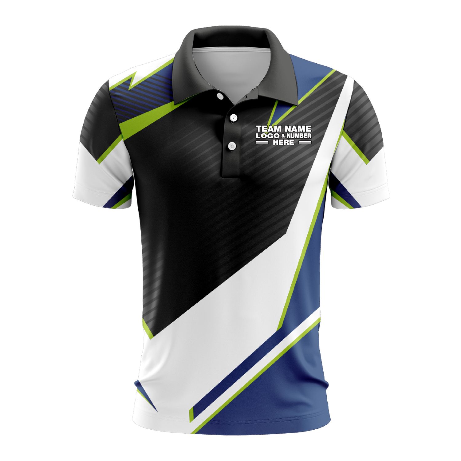 Custom Fully Sublimated Abstract Pattern Blue Performance Polo Shirt 8965