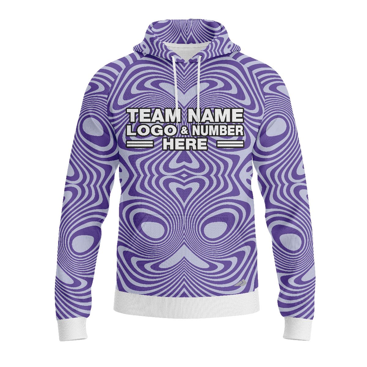 Custom Fully Sublimated Illusion Swirl Tie Dye Pattern Purple Performance Sports Pullover Hoodie 08982