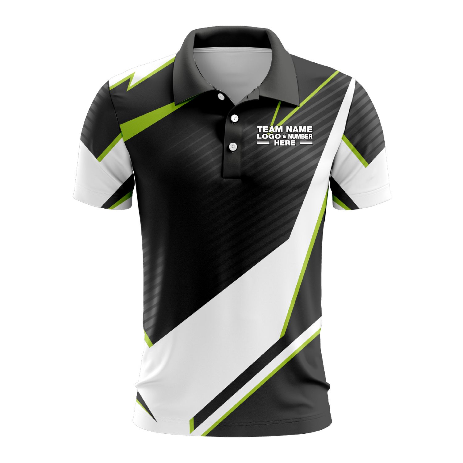 Custom Fully Sublimated Abstract Pattern Black Performance Polo Shirt 8984