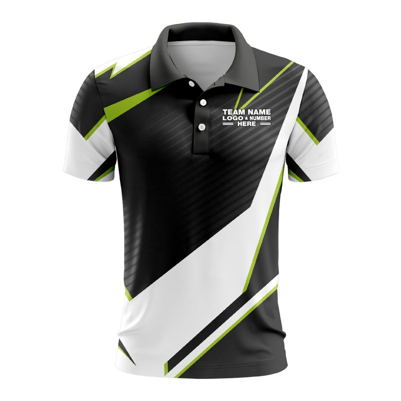 Custom Fully Sublimated Abstract Pattern Black Performance Polo Shirt 8984