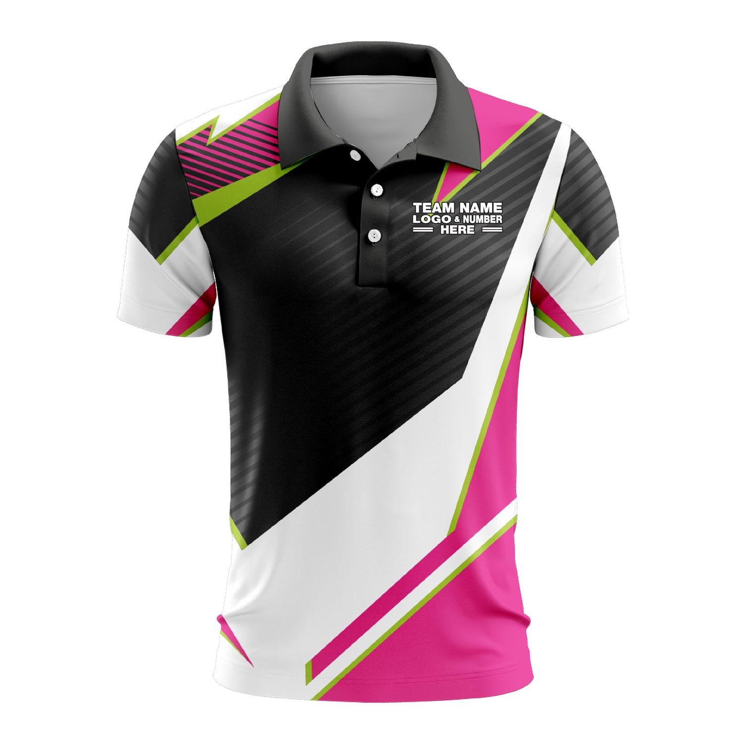 Custom Fully Sublimated Abstract Pattern Pink Performance Polo Shirt 8997