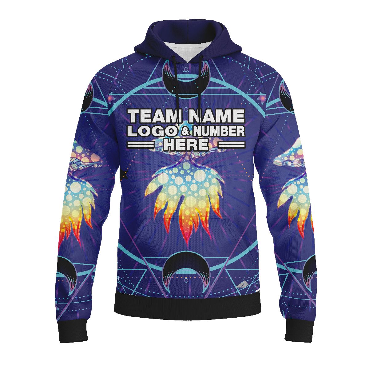 Custom Fully Sublimated Cosmic Vision Tie Dye Multicolor Performance Sports Pullover Hoodie 09044