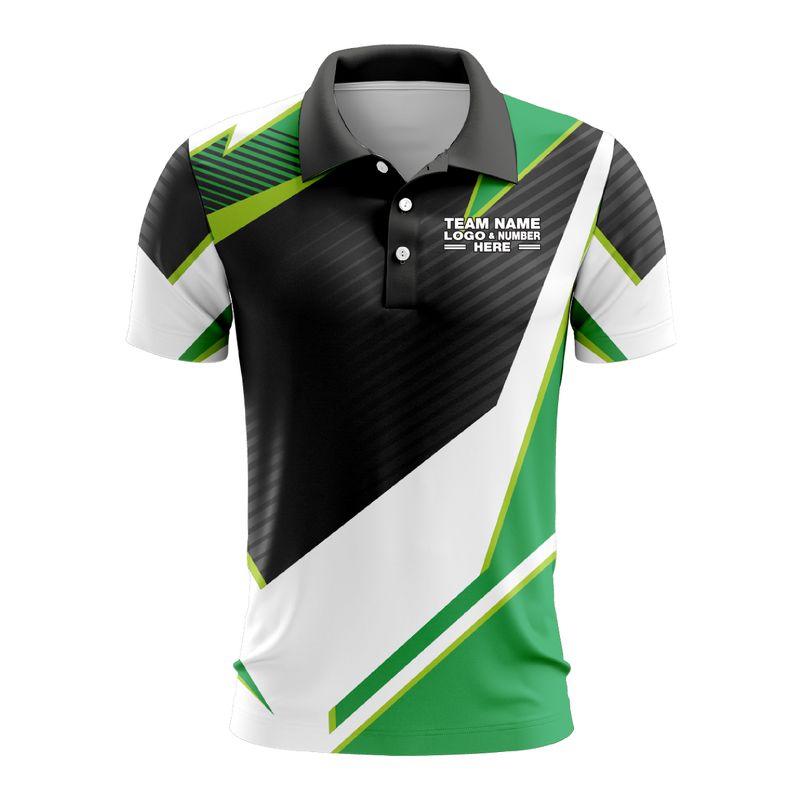 Custom Fully Sublimated Abstract Pattern Green Performance Polo Shirt 9062