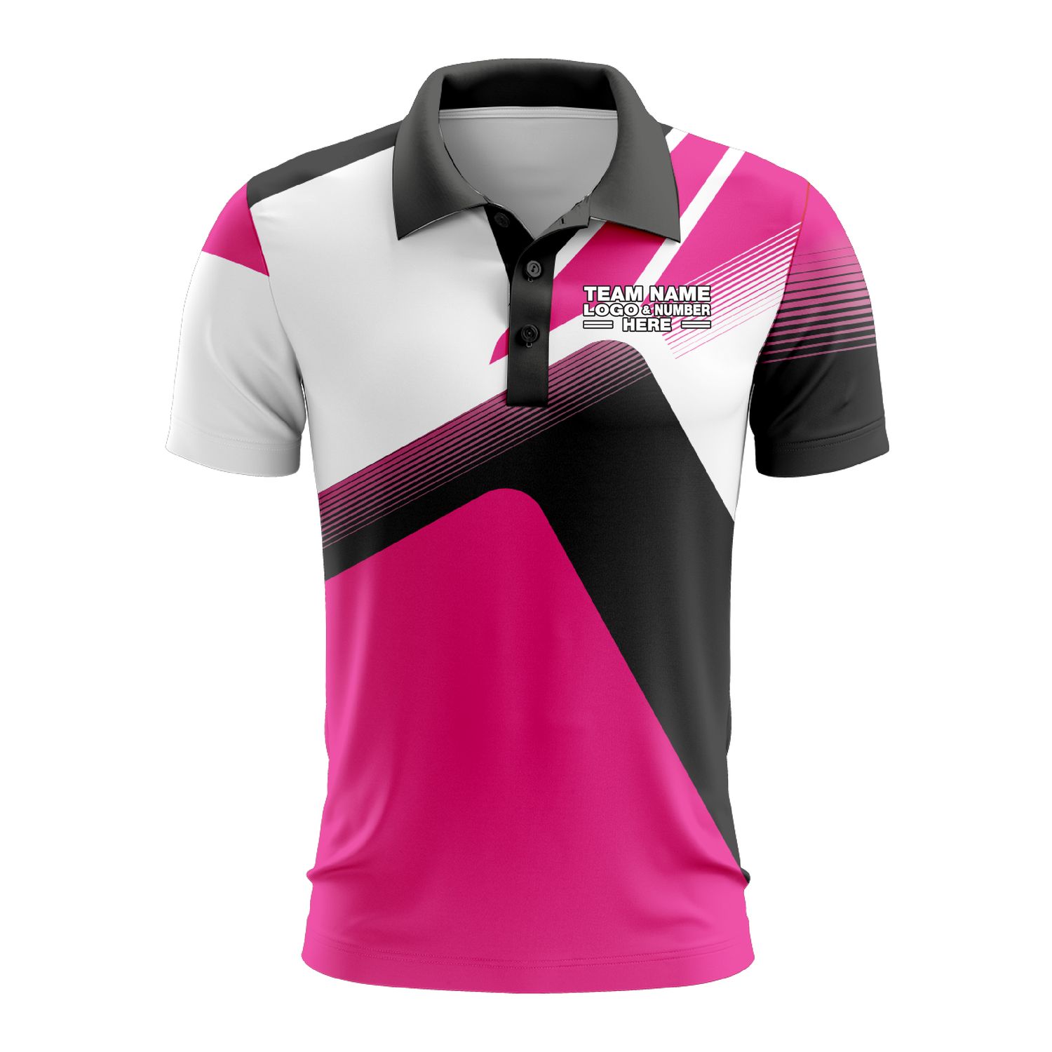 Custom Fully Sublimated Power Ranger Pattern Pink Performance Polo Shirt 9146