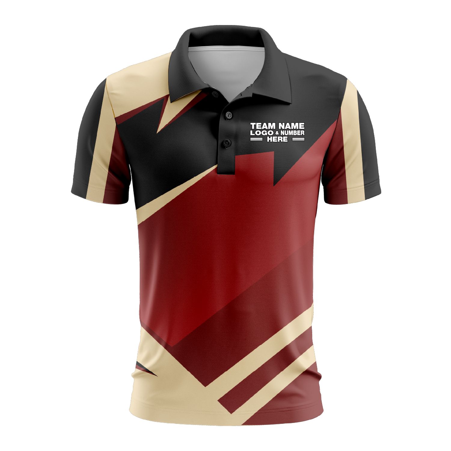 Custom Fully Sublimated Modern Pattern Vintage Red Performance Polo Shirt
