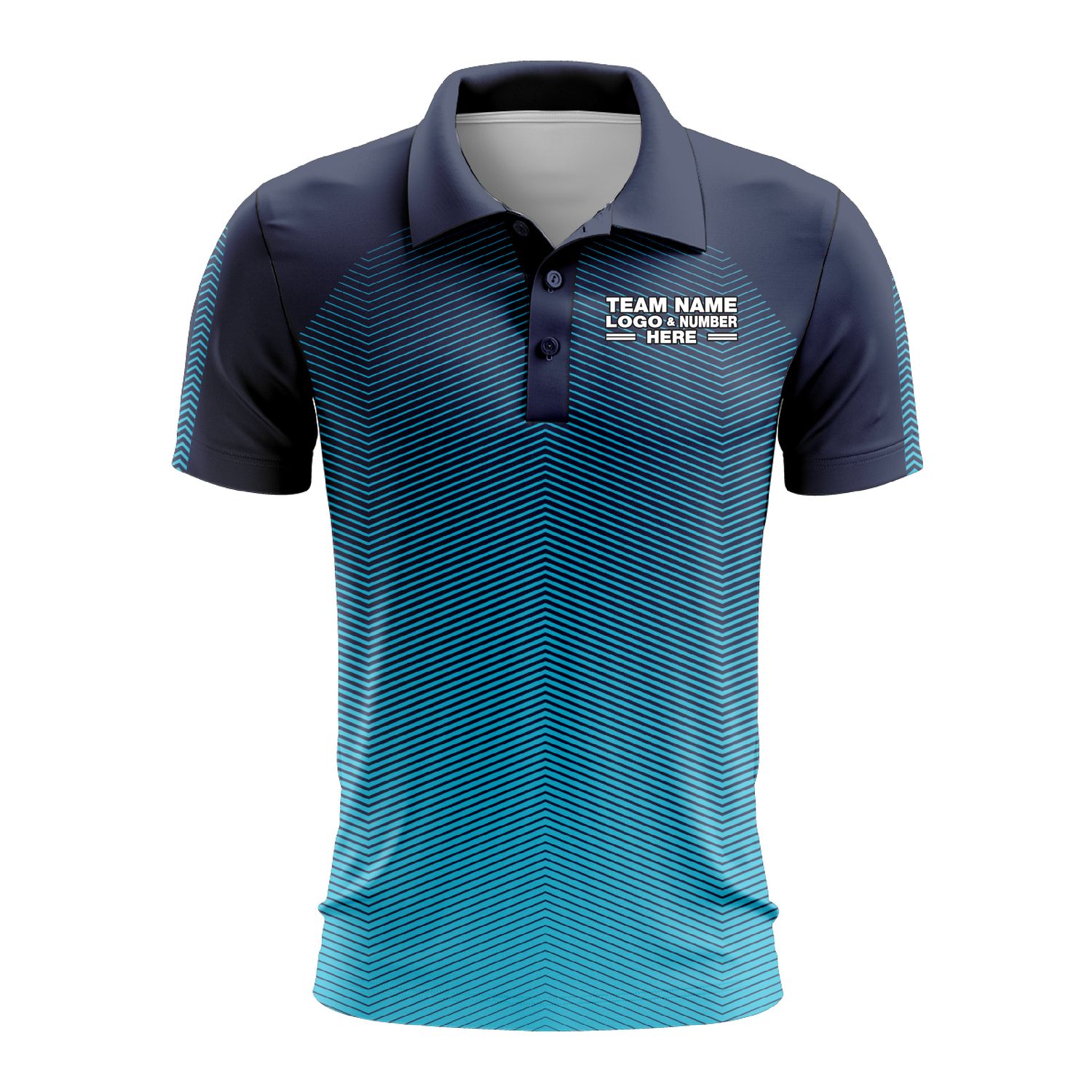 Custom Fully Sublimated Gradient Pattern Blue Performance Polo Shirt 9195