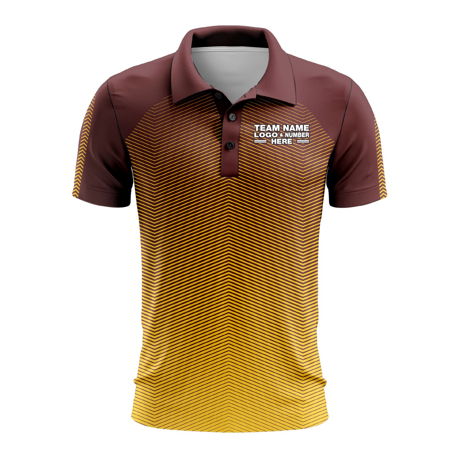 Custom Fully Sublimated Gradient Pattern Orange Performance Polo Shirt 9237