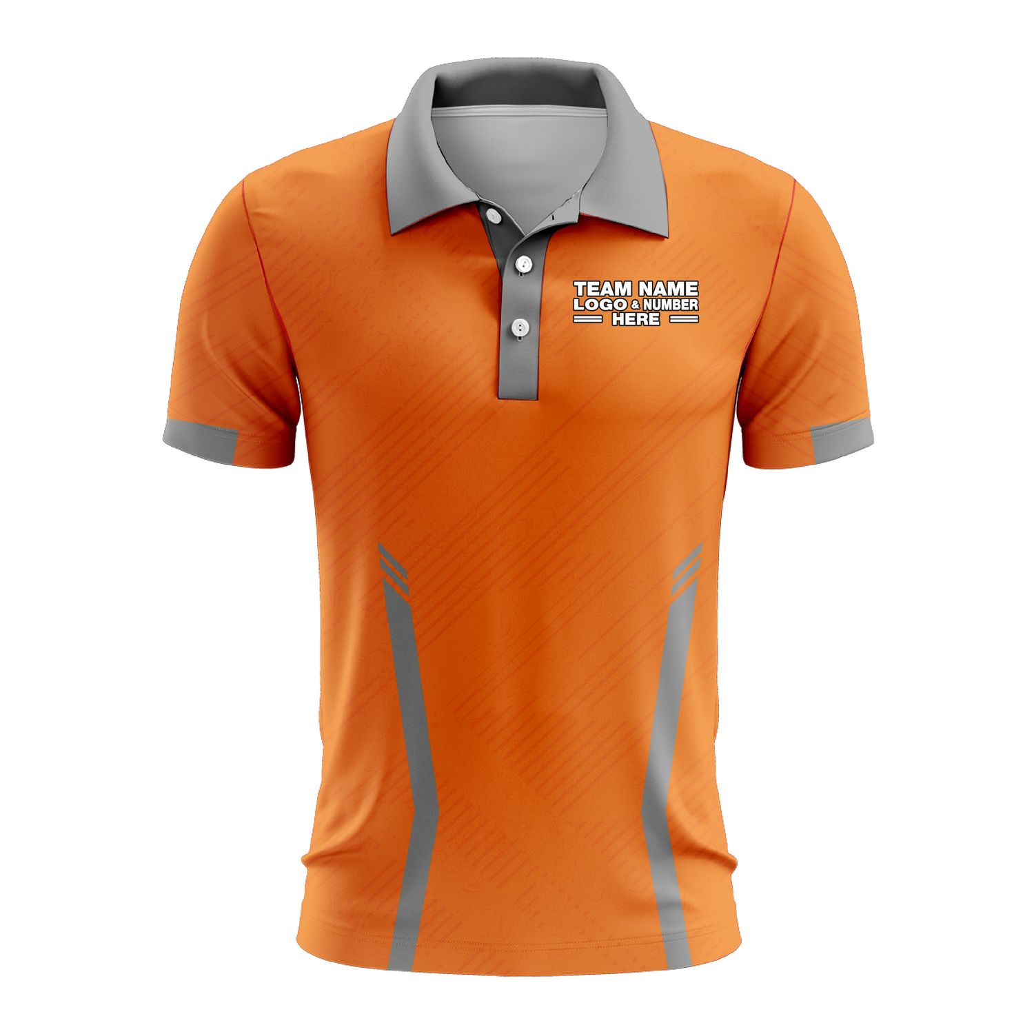 Custom Fully Sublimated Basic Pattern Orange Performance Polo Shirt 9265
