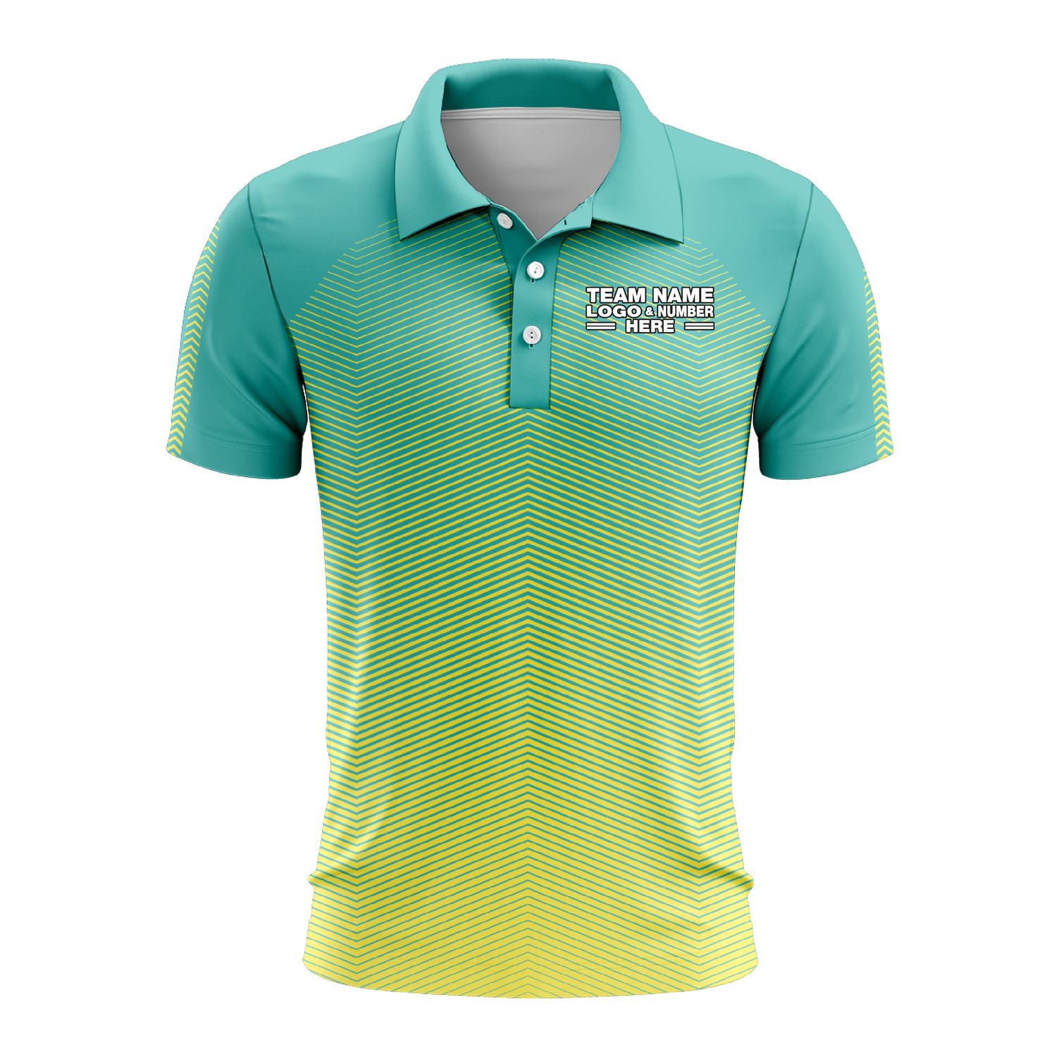 Custom Fully Sublimated Gradient Pattern Aqua Performance Polo Shirt 9251
