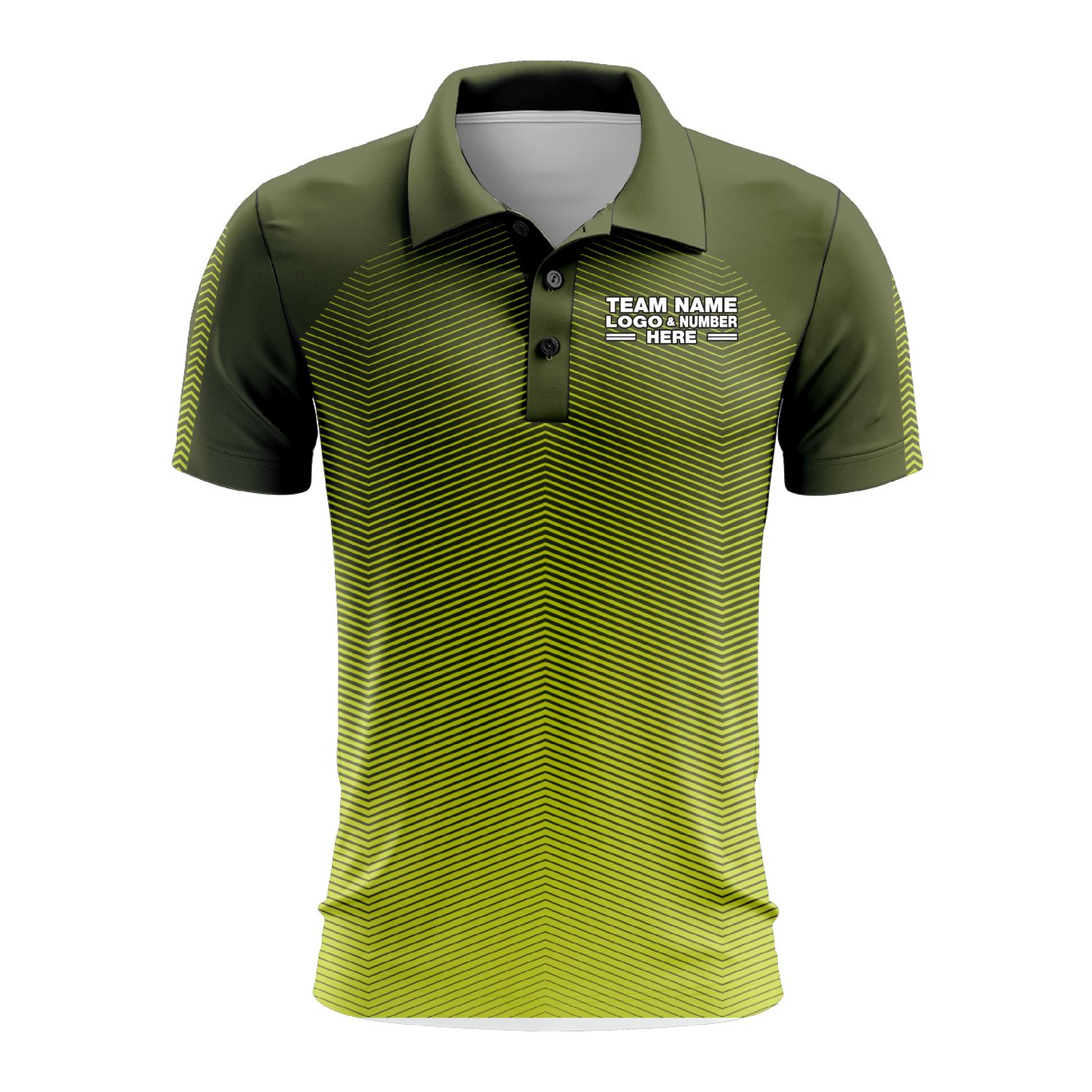 Custom Fully Sublimated Gradient Pattern Green Performance Polo Shirt 9279