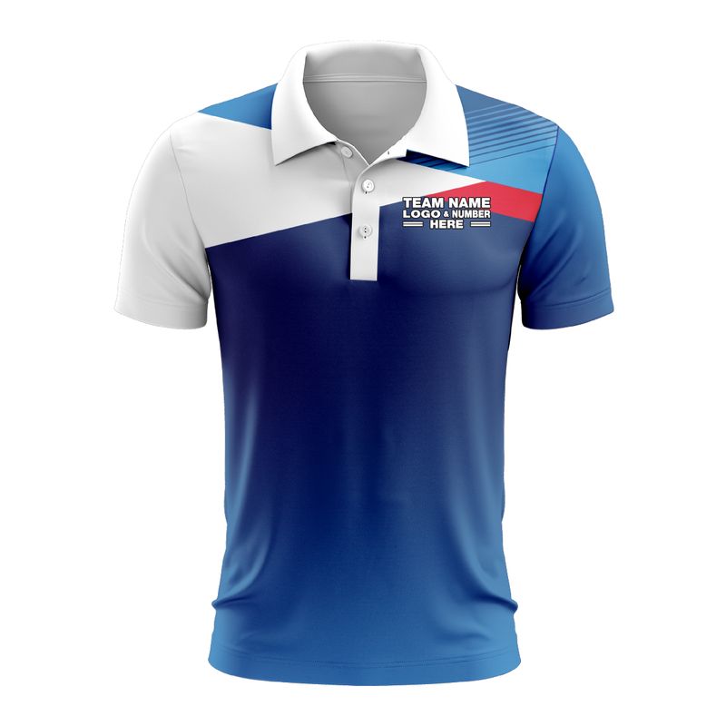 Custom Fully Sublimated Basic Pattern Blue Performance Polo Shirt 9272