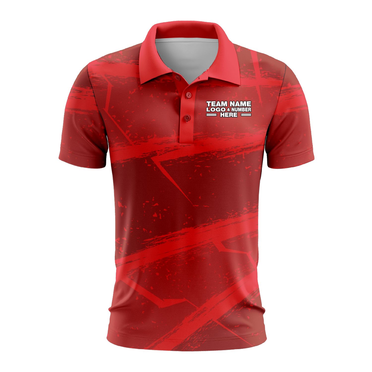 Custom Fully Sublimated Basic Pattern Red Performance Polo Shirt 9335
