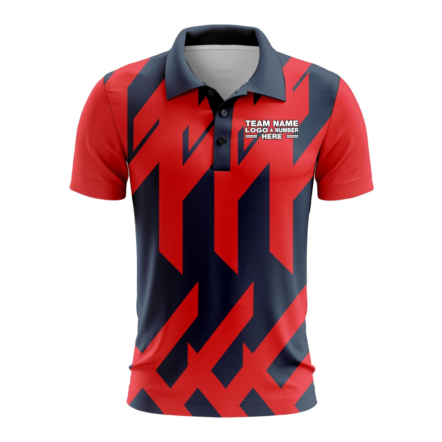 Custom Fully Sublimated Check Pattern Red Blue Performance Polo Shirt 9405