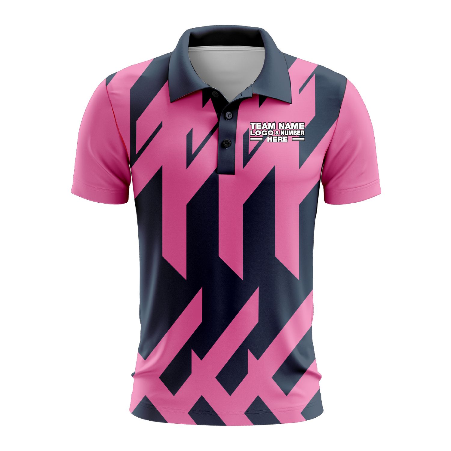 Custom Fully Sublimated Check Pattern Pink Blue Performance Polo Shirt 9440