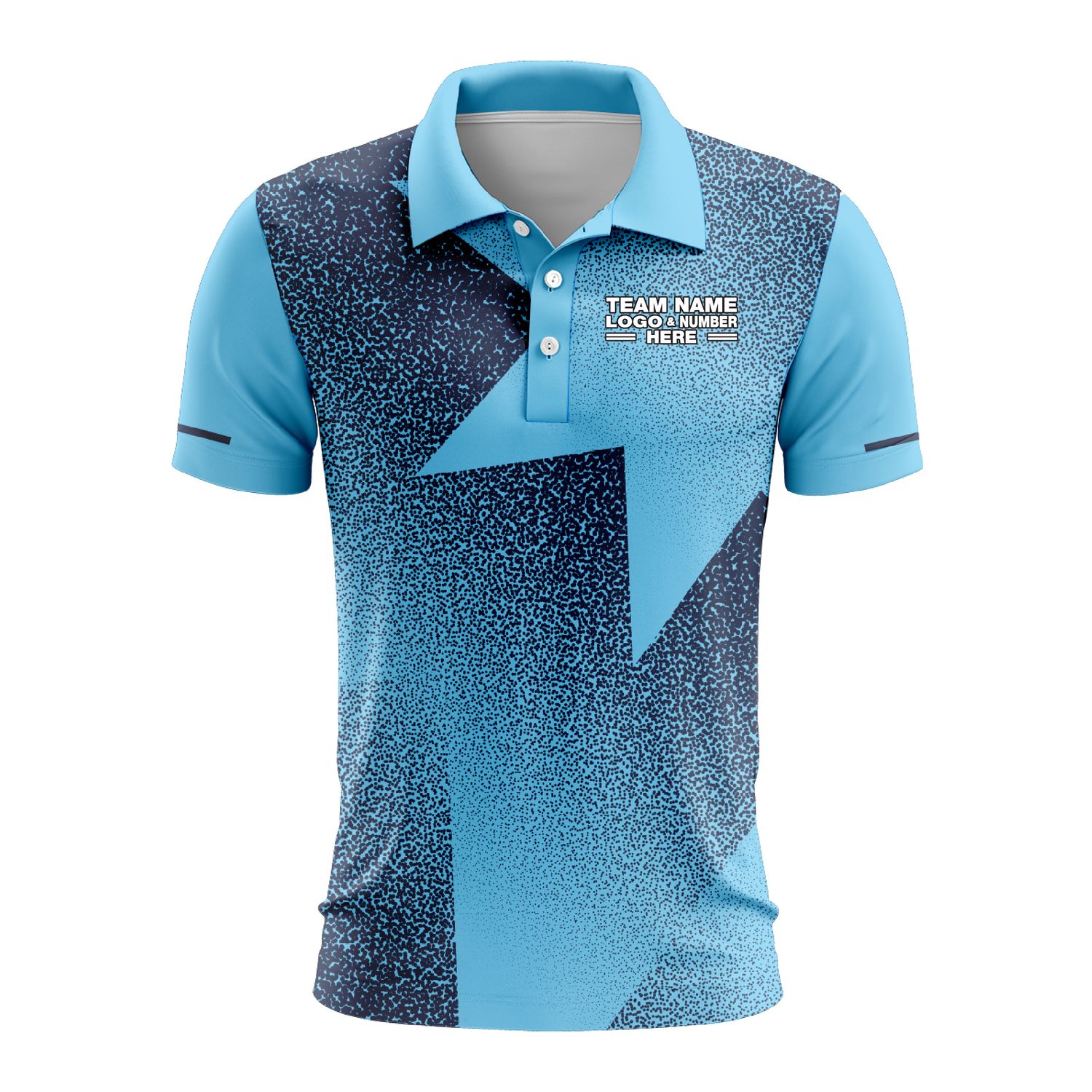 Custom Fully Sublimated Star Pattern Blue Performance Polo Shirt 9531