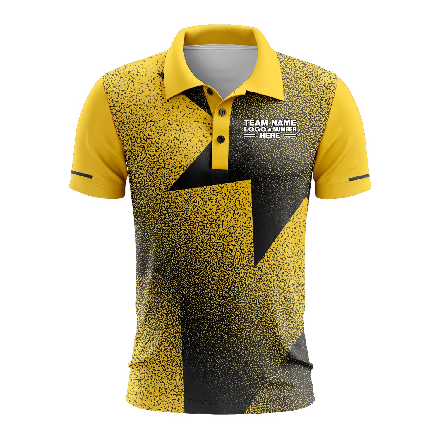 Custom Fully Sublimated Star Pattern Yellow Performance Polo Shirt 9545