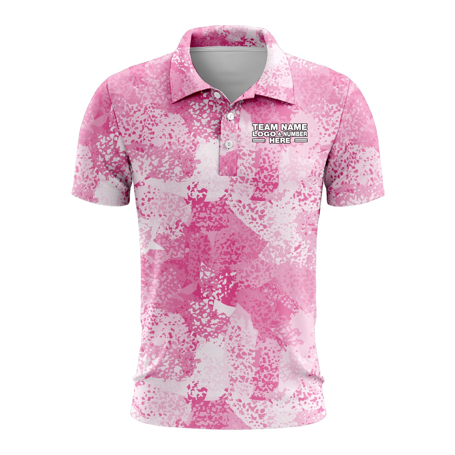 Custom Fully Sublimated Brushes Pattern Pink White Performance Polo Shirt 9566