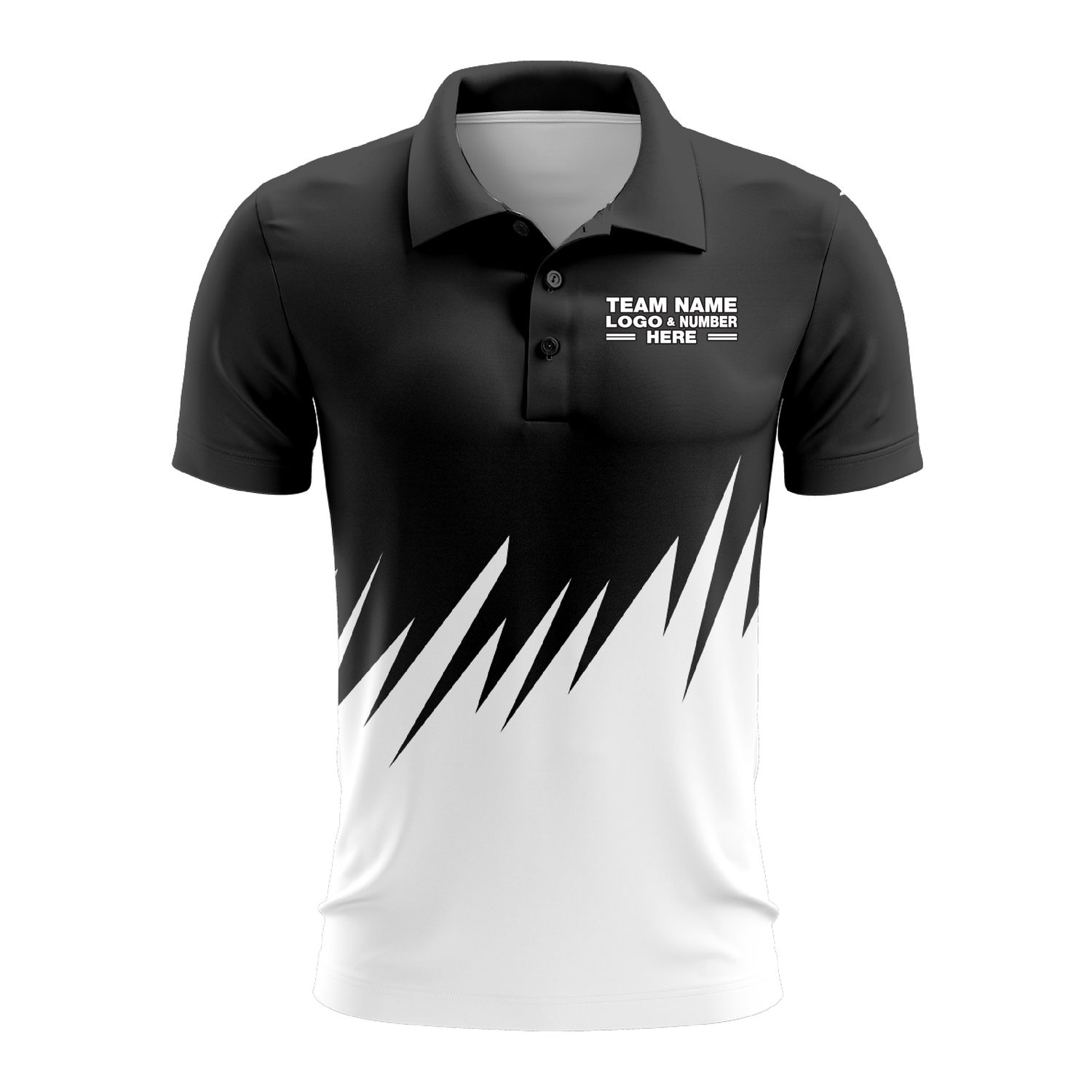 Custom Fully Sublimated Grass Pattern Black Performance Polo Shirt 9587