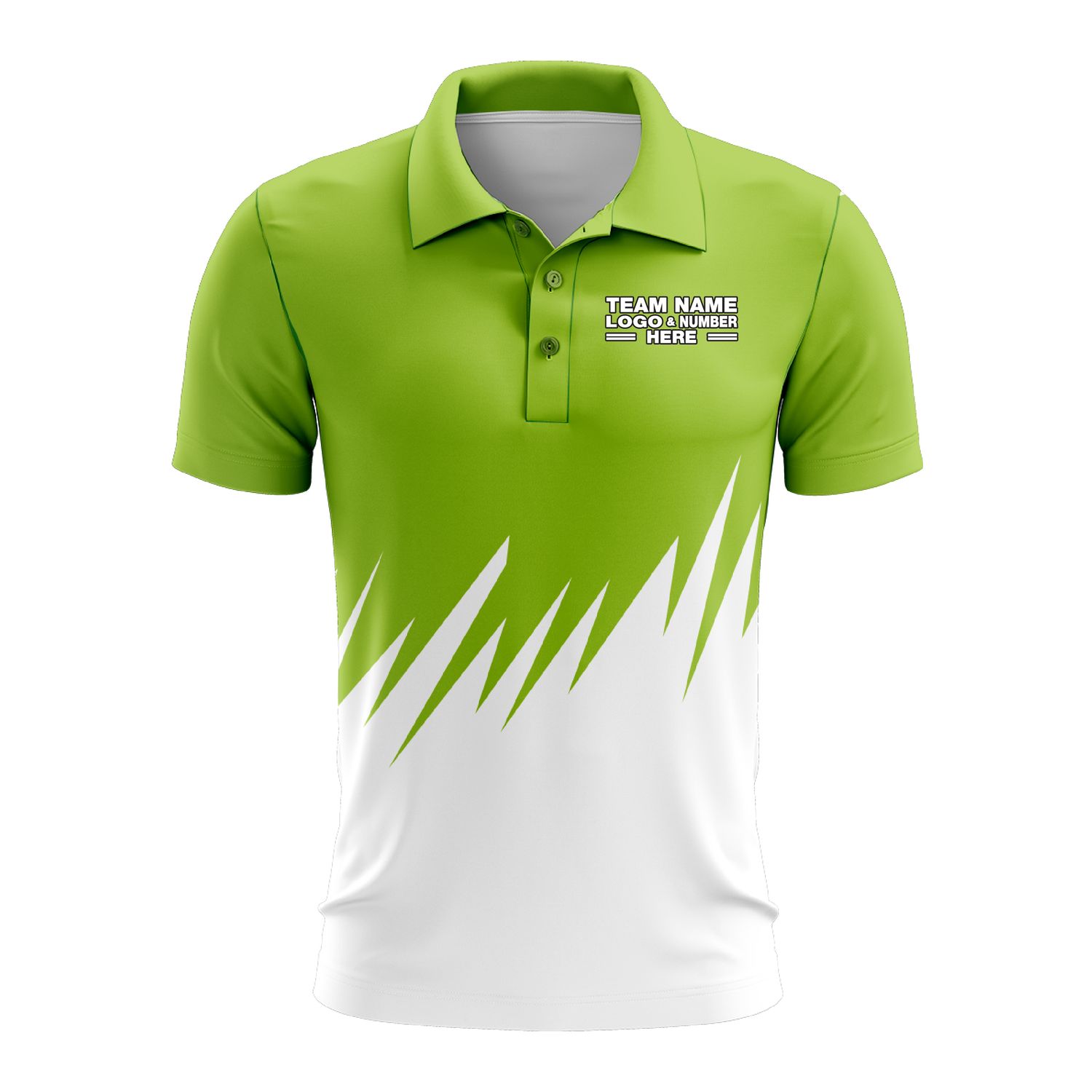Custom Fully Sublimated Grass Pattern Green Performance Polo Shirt 9594