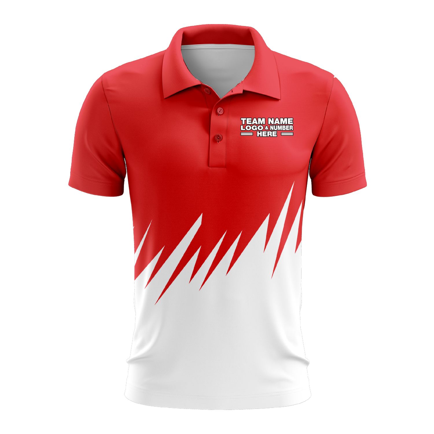 Custom Fully Sublimated Grass Pattern Red Performance Polo Shirt 9601