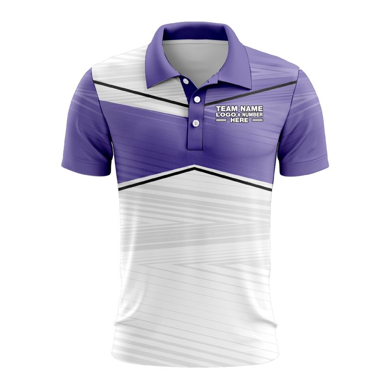 Custom Fully Sublimated Black Line Pattern Berry White Performance Polo Shirt 9638