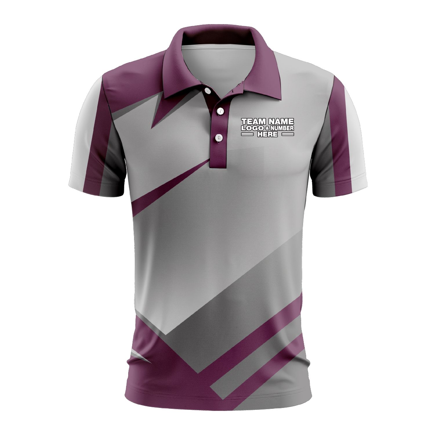 Custom Fully Sublimated Modern Pattern Violet Gray Performance Polo Shirt 9733