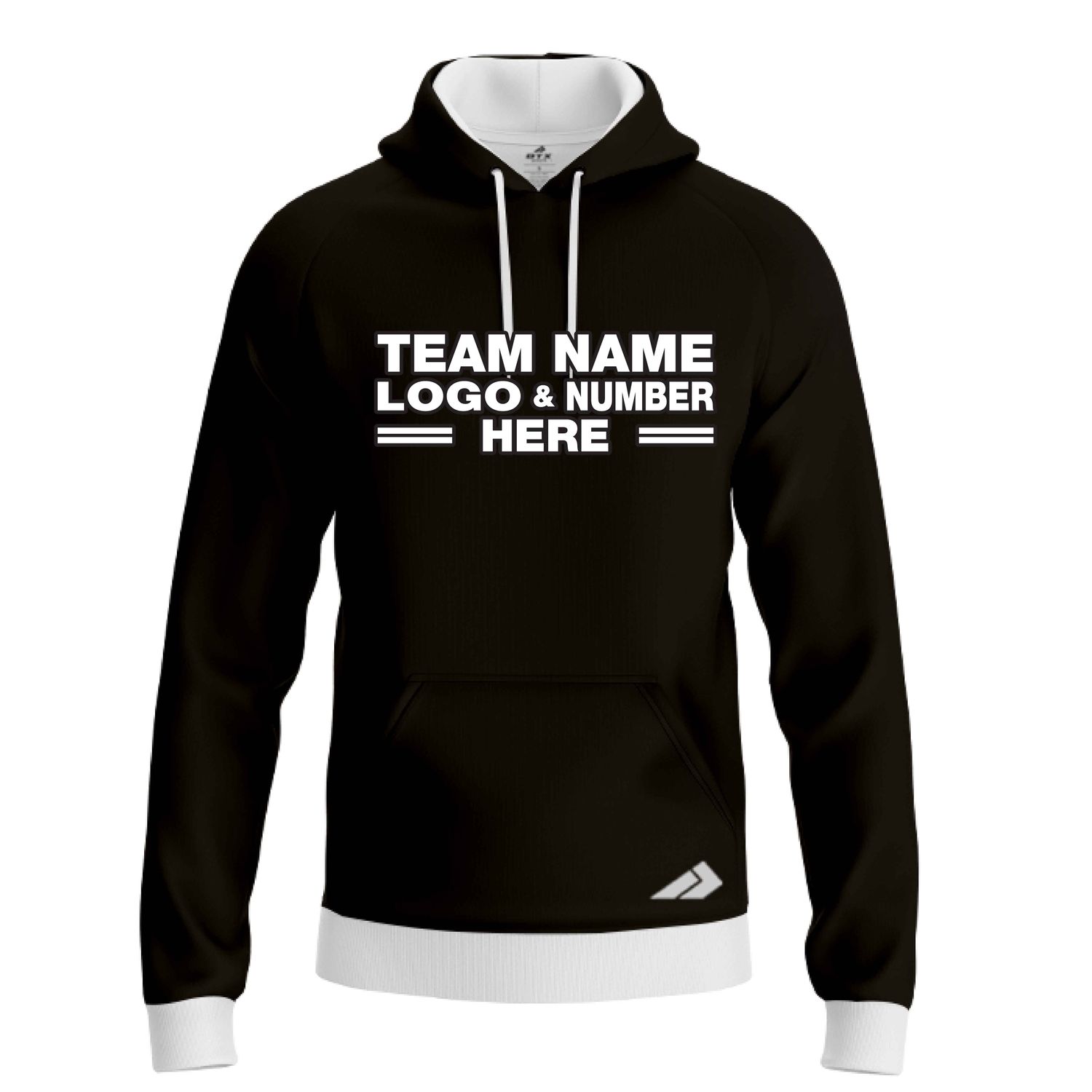 Custom Fully Sublimated Solid A14 Pattern Black Performance Sports Pullover Hoodie 09775