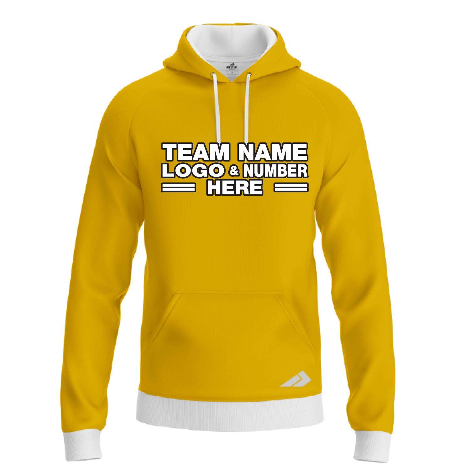Custom Fully Sublimated Solid B8 Pattern Gold Performance Sports Pullover Hoodie 09779