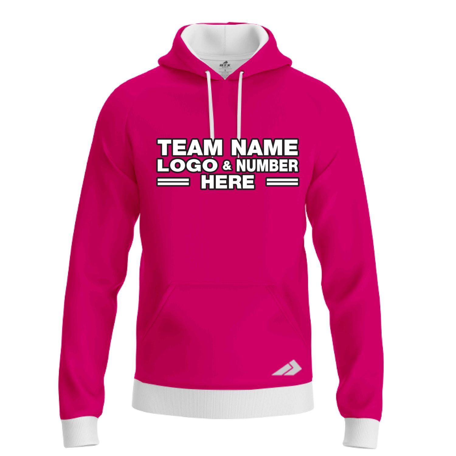 Custom Fully Sublimated Solid CC Pattern Pink Performance Sports Pullover Hoodie 09790