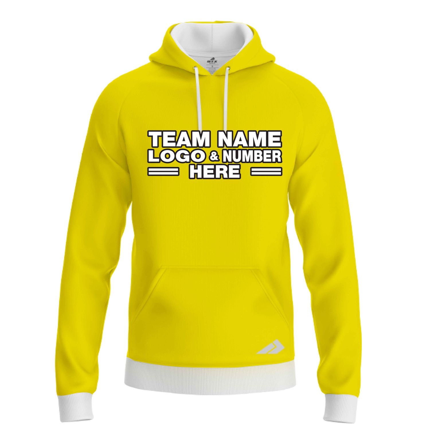 Custom Fully Sublimated Solid DD Pattern Yellow Performance Sports Pullover Hoodie 09836