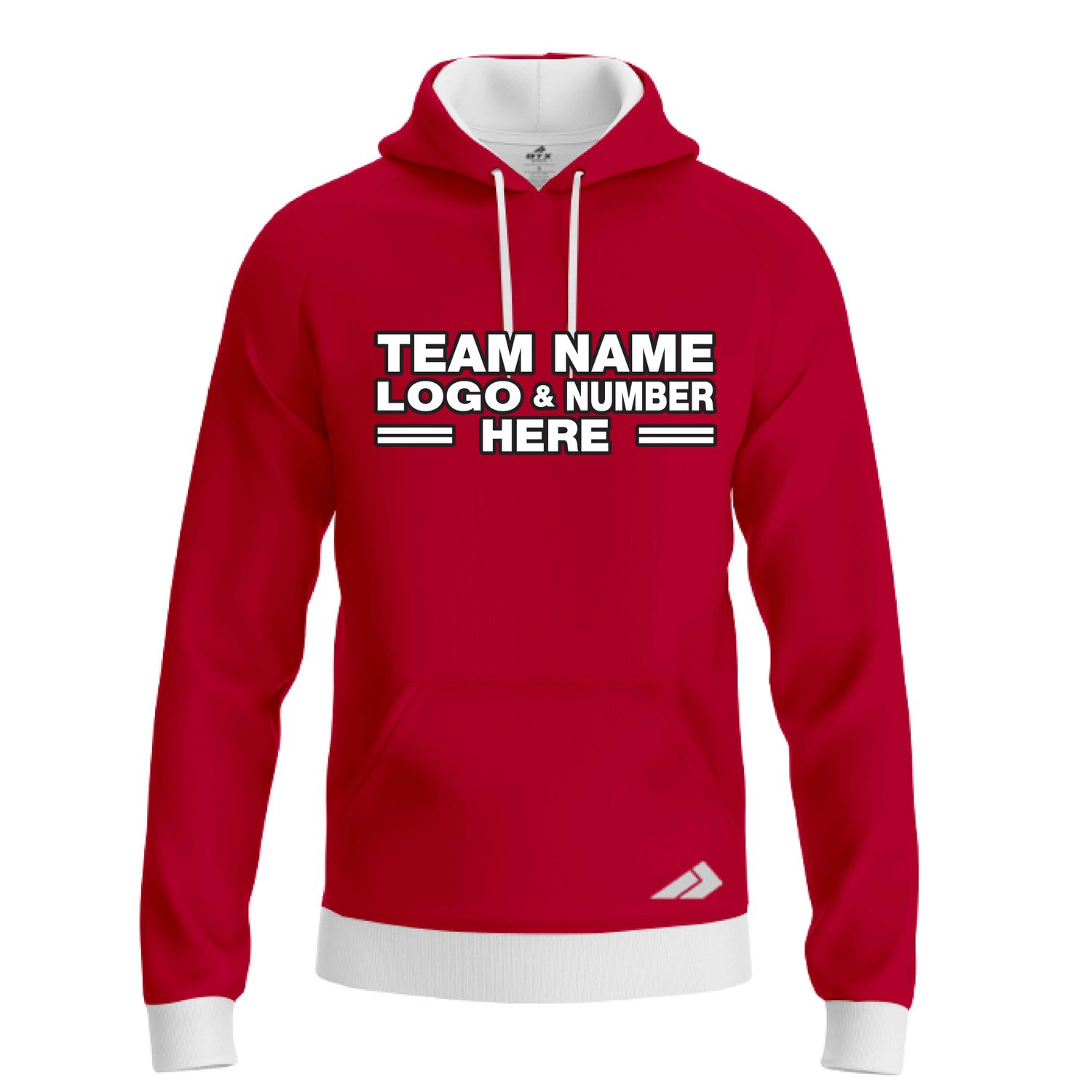 Custom Fully Sublimated Solid E9 Pattern Cherry Red Performance Sports Pullover Hoodie 09838