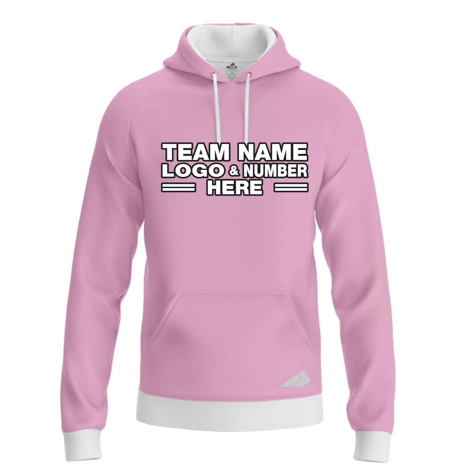 Custom Fully Sublimated Solid E12 Pattern Cameo Pink Performance Sports Pullover Hoodie 09846
