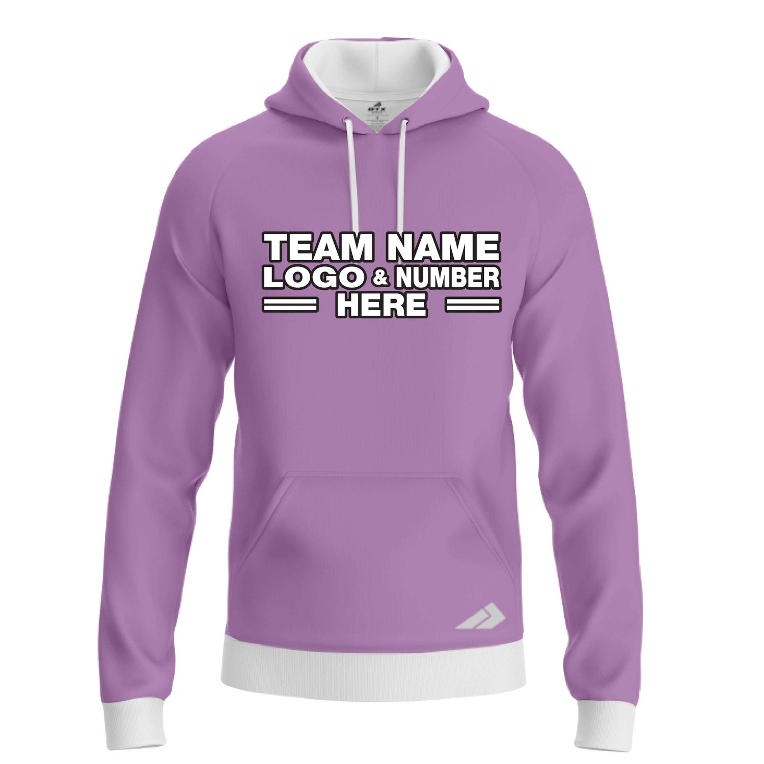 Custom Fully Sublimated Solid G12 Pattern Light Purple Performance Sports Pullover Hoodie 09848