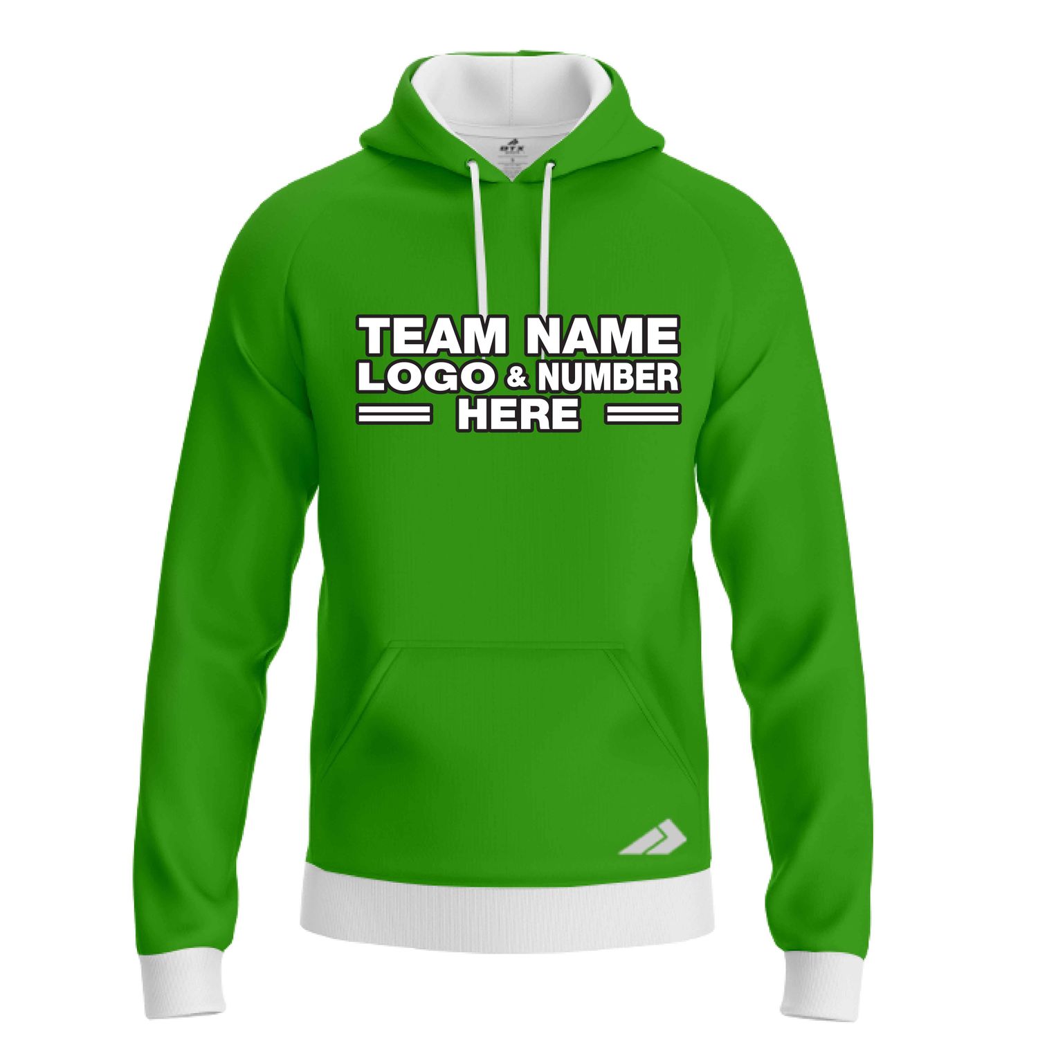 Custom Fully Sublimated Solid GG Pattern Green Performance Sports Pullover Hoodie 09850