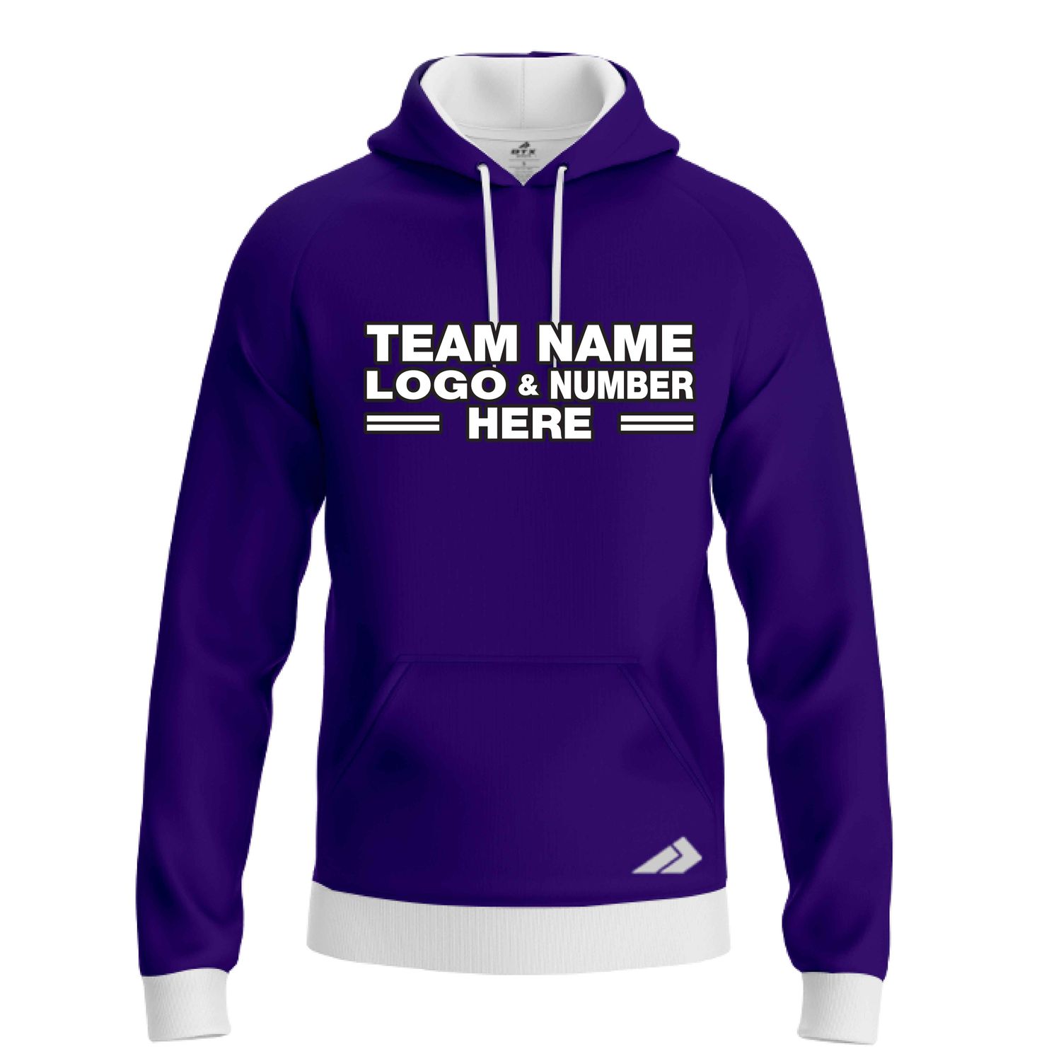 Custom Fully Sublimated Solid H8 Pattern Royal Purple Performance Sports Pullover Hoodie 09852