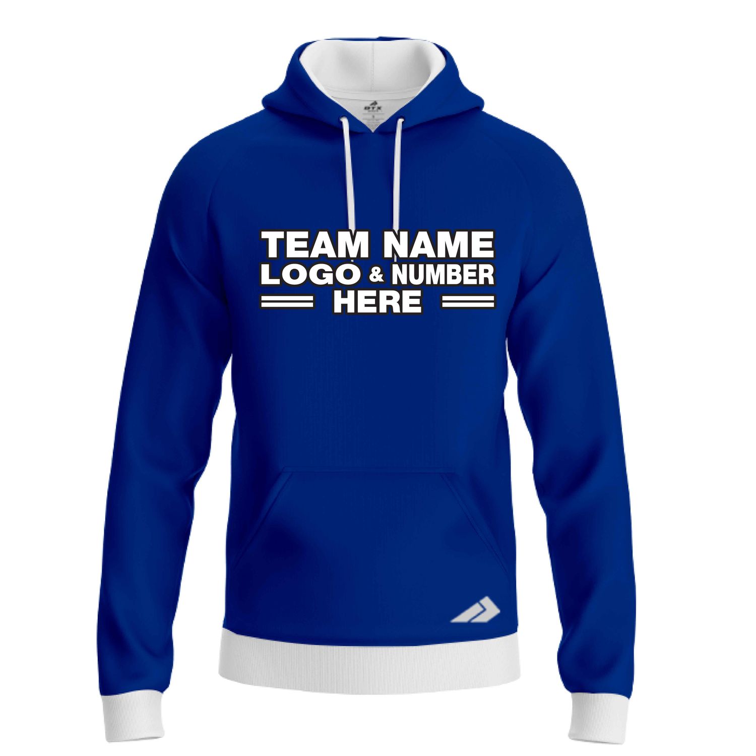 Custom Fully Sublimated Solid I1 Pattern Blue Performance Sports Pullover Hoodie 09869