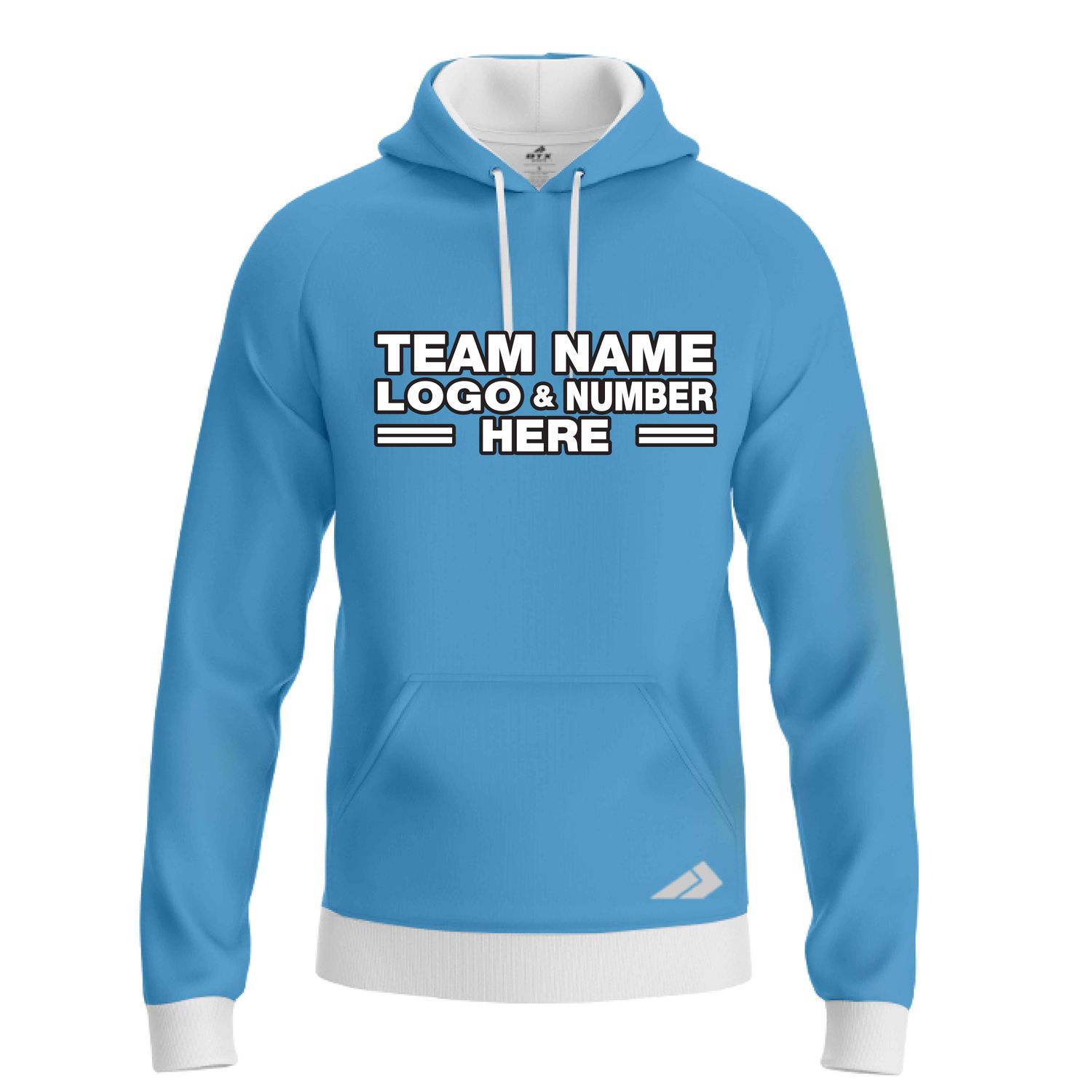 Custom Fully Sublimated Solid J28 Pattern Dark Aqua Performance Sports Pullover Hoodie 09873