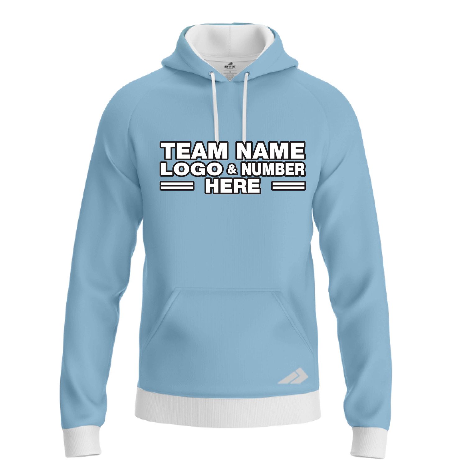 Custom Fully Sublimated Solid I6 Pattern Sky Blue Cloud Performance Sports Pullover Hoodie 09877