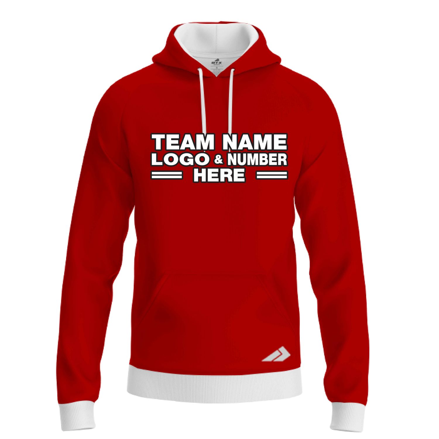 Custom Fully Sublimated Solid LL Pattern Red Performance Sports Pullover Hoodie 09881