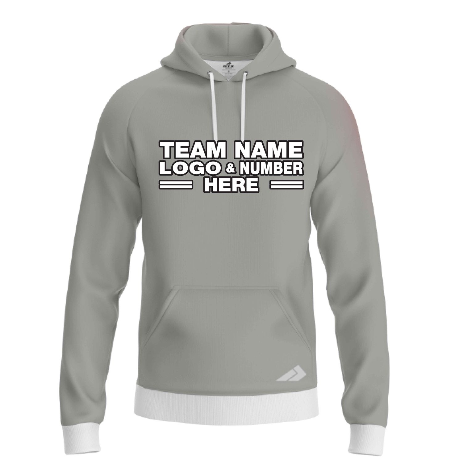 Custom Fully Sublimated Solid M27 Pattern Cool Gray Performance Sports Pullover Hoodie 09885