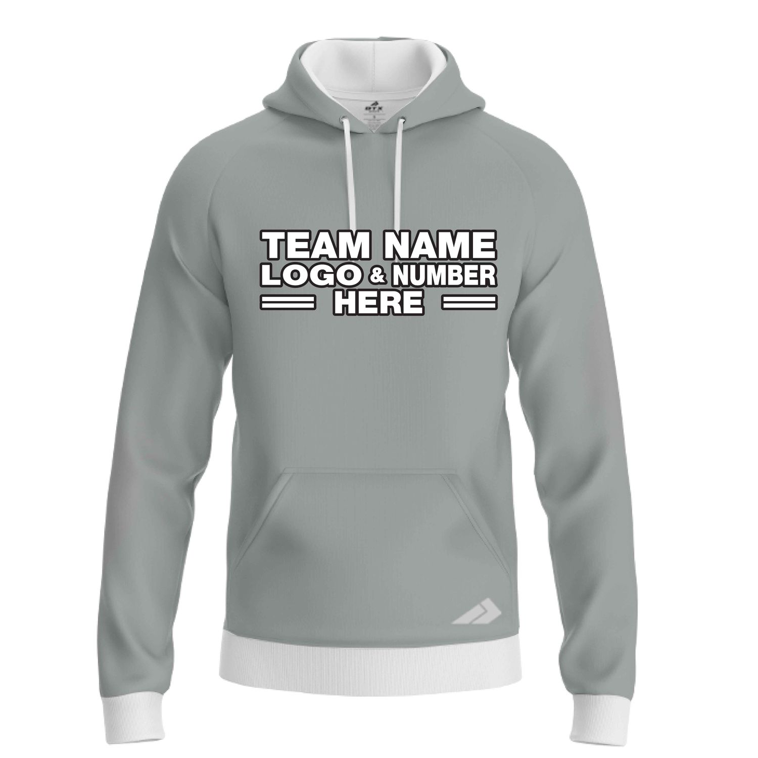 Custom Fully Sublimated Solid N6 Pattern Gray Performance Sports Pullover Hoodie 09887