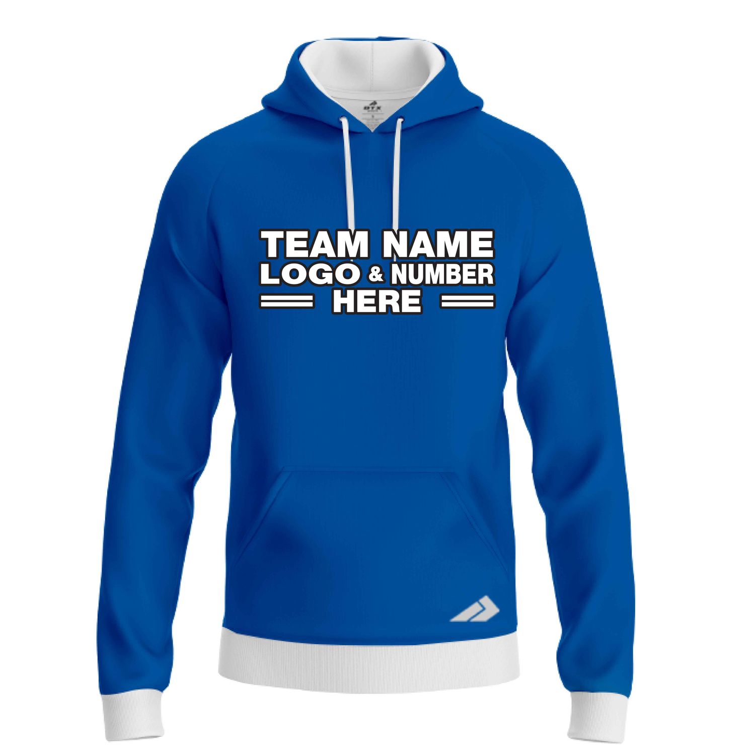 Custom Fully Sublimated Solid NN Pattern Royal Blue Performance Sports Pullover Hoodie 09889