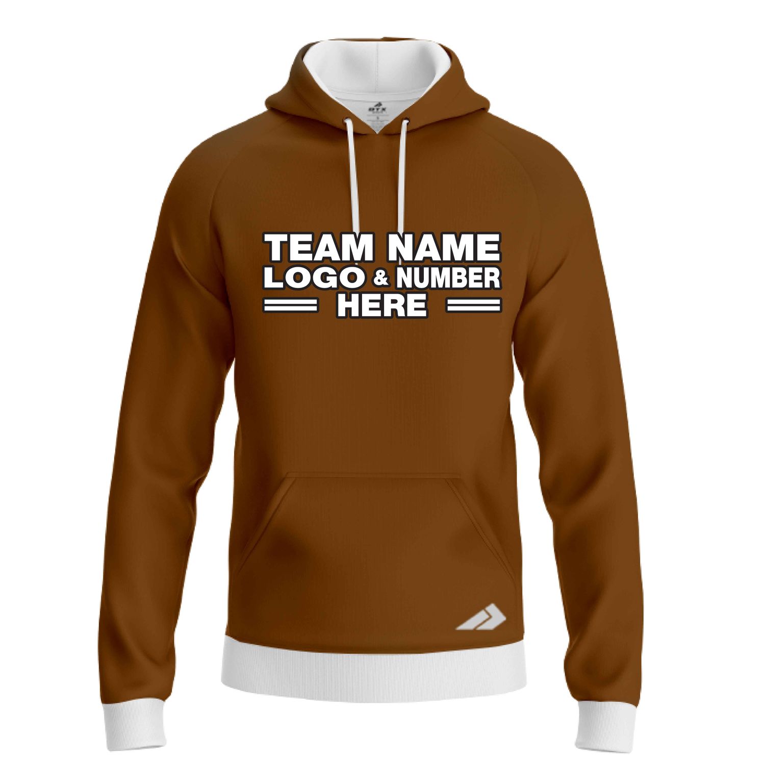 Custom Fully Sublimated Solid O27 Pattern Brown Performance Sports Pullover Hoodie 09891