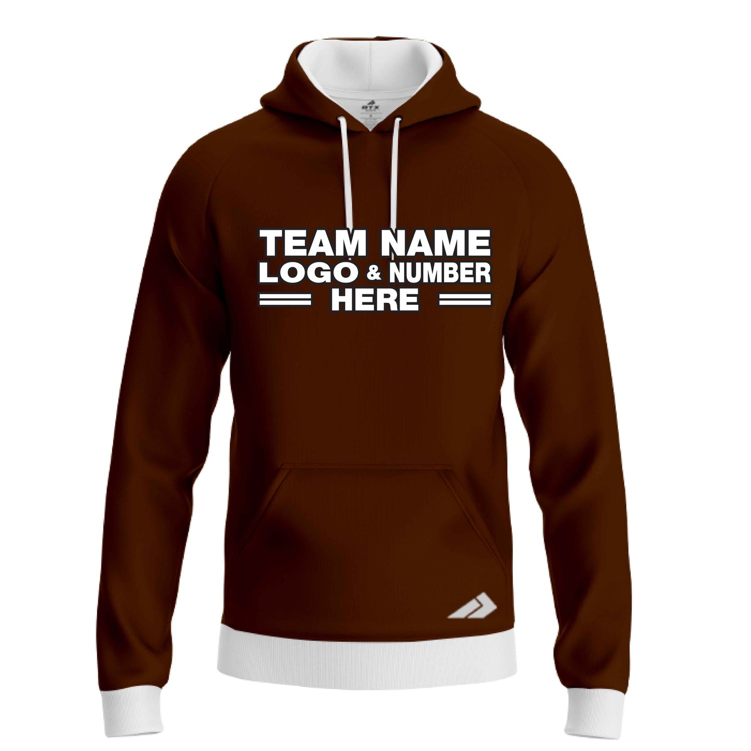 Custom Fully Sublimated Solid O33 Pattern Bistre Brown Performance Sports Pullover Hoodie 09893